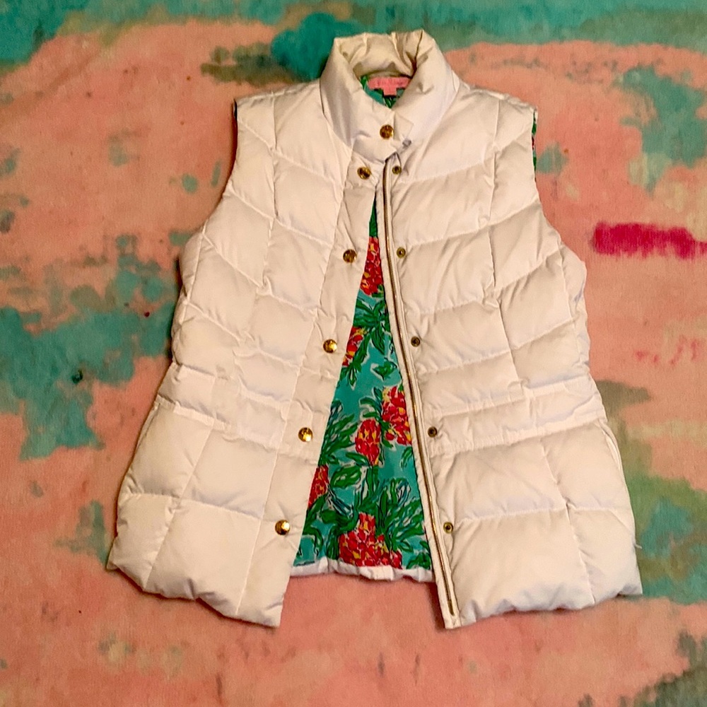 Lilly Pulitzer spiked punch puffer vest, S